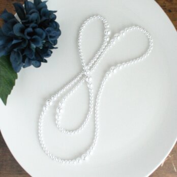 《ネックレス》Bubbles pearl long necklace/Whiteの画像