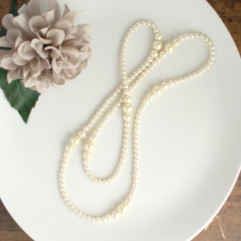 《ネックレス》Bubbles pearl long necklace/Creamの画像