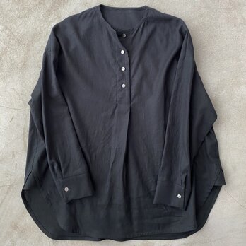 コットンリネンのシャツ ブラック　No.134の画像