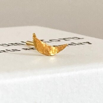 K24 Pure Gold Crescent◇小さな純金の三日月◇スタッドピアス◇片耳分～◇1コ限定の画像