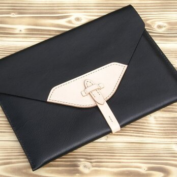 ハンドメイドiPad2・新しいiPad用レザーケース（黒・ヌメ）