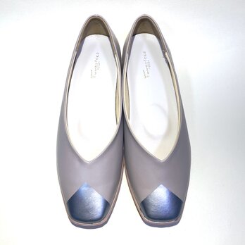 ◆期間限定価格◆ 超軽量・ぺたんこ・楽ちん♪フラット撥水パンプス(オークxシルバー他) 22.0cm〜26.0cm