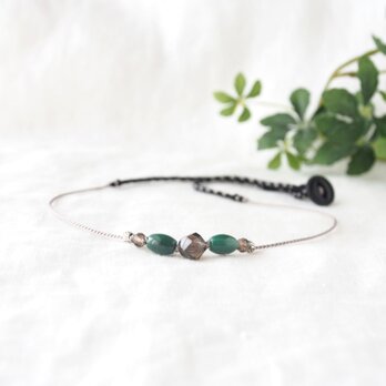 Smoky&Green Short Necklaceの画像