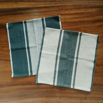 [セール]タイの手織りクロス 選べる2枚セット（草木染め・手織り、生成り&藍グレー、コットン）の画像