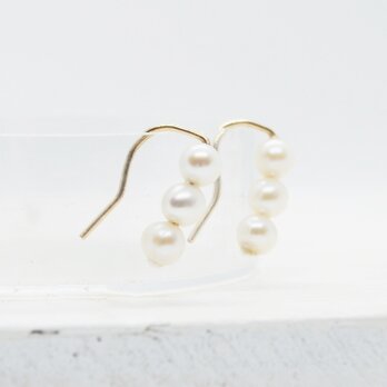 つぶつぶ淡水真珠のピアス・3pcs・ミニサイズの画像