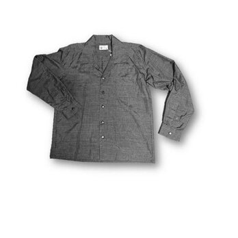 5　大島紬リメイク メンズ長袖シャツ（こげ茶色・M)の画像