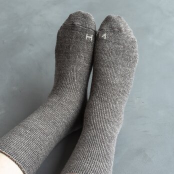 Homie H-047 ウール シルク HM ソックス（モカ）
