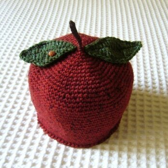 フルーツ帽（リンゴ）の画像