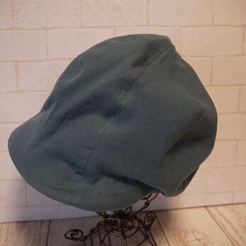 コットン素材ダブルガーゼ生地で作ったキャスケット（モスグリーン）