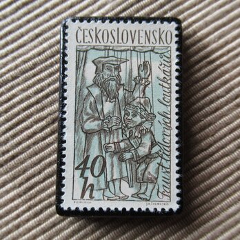チェコスロバキア　童話切手ブローチ6629の画像