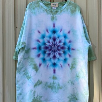 Hippies Dye　ビッグシルエット タイダイTシャツ　XLサイズ　曼荼羅　 HD12-29の画像