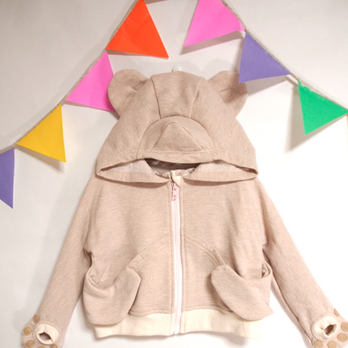 30%OFF<KIDS>なりきりTED ZIP UPパーカー薄茶