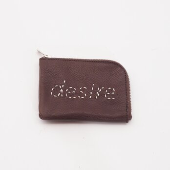 cow leather wallet2 [desire]（濃茶）11×8/小銭入れ/カード入れ/sw001dの画像