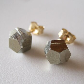 パイライトの原石ピアス/Pyrite/Spain 14kgfの画像