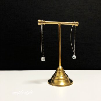 ＊ シンプル ＊ 高品質 アメリカンピアス ジルコニア 一粒 お洒落 ロングピアスの画像