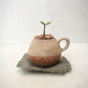 5081.bud 粘土の鉢植え マグカップの画像