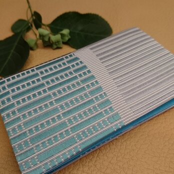 絹織物名刺・カード入れ  博多織（中ブルー）の画像