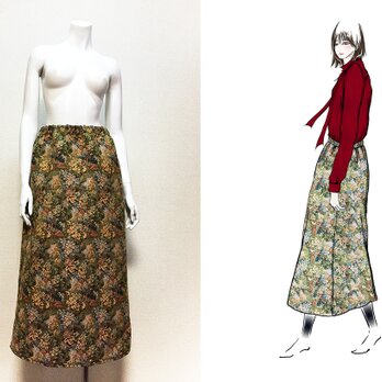 【1点もの・デザイン画付き】ゴブラン織りロングスカート（KOJI TOYODA）の画像