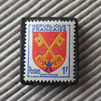 フランス　紋章切手ブローチ6635の画像