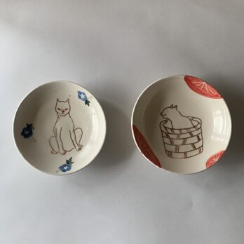 猫豆皿　2個セットCの画像