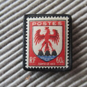 フランス　紋章切手ブローチ6645の画像