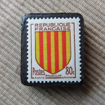 ★フランス　紋章切手ブローチ6659の画像