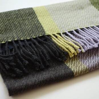 手織りカシミアストール・・ピクニックの画像