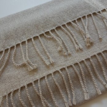 手織りカシミアストール・・オートミールの画像