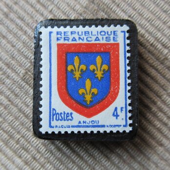 フランス　紋章切手ブローチ6663の画像
