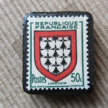 フランス　紋章切手ブローチ6668の画像