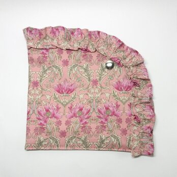 【送料無料】立体マスクケース　抗菌布（くすみピンク、フリル、花柄）の画像