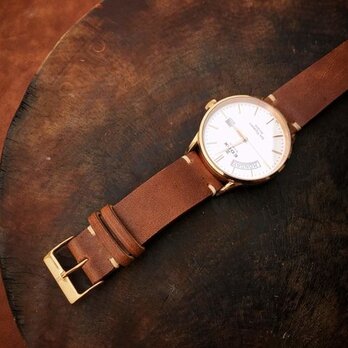 ワックスオイルスキン本革バンド時計ベルト　applewatchアップルウォッチ対応　高級革　革　メンズの画像