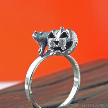 かぼちゃと猫の指輪 ＊ Jack-o'-Lantern & Cat Ringの画像