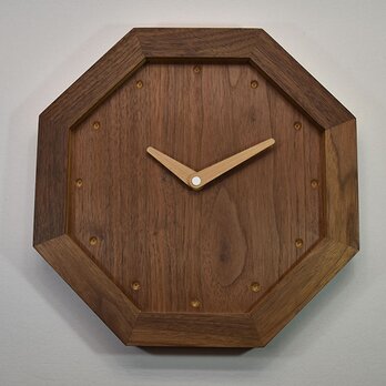 八角時計　ウォールナットアガチスサンド時計の画像