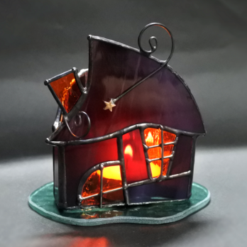 ウィッチハウス キャンドル ランプ ステンドグラス　#ハロウィンの画像