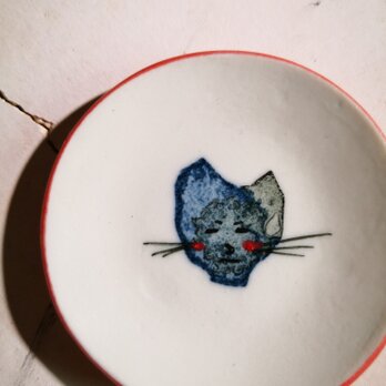 豆皿(10-321)猫の画像