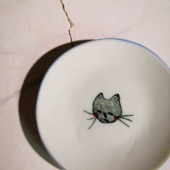 豆皿(10-322)猫の画像