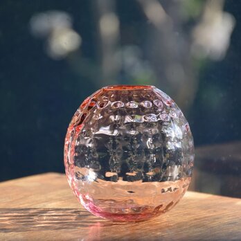 ワッフル丸花瓶～ピンク～の画像