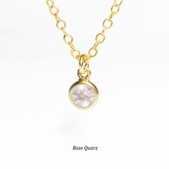 【10月誕生石】輝く1粒。ローズクォーツのネックレス　[送料無料]の画像