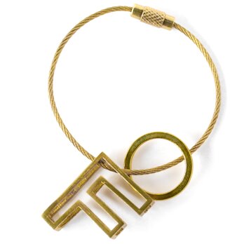 真鍮 無垢 アルファベット レター キーホルダー F キーチェーン キーリング 付き イニシャル ブラス チャーム 鍵の画像