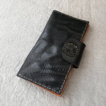 simple wallet　オイルワックスレザー　ブラックの画像