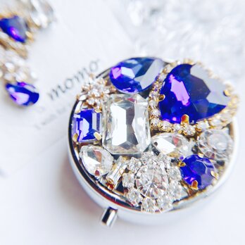 星の降る夜　キラキラ宝石ビジューのコンパクト　ピルケース　