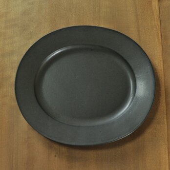 楕円リム9寸皿／チャコールの画像