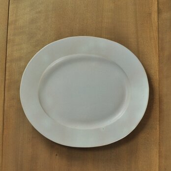 楕円リム9寸皿／白の画像