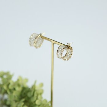 lace hoop /offwhite×gold　P004-aの画像