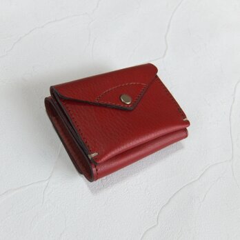 【受注生産】コンパクトな3つ折り財布　Redの画像