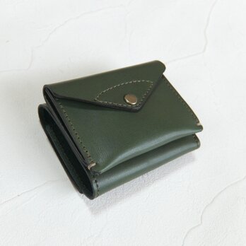 【受注生産】コンパクトな3つ折り財布　Greenの画像