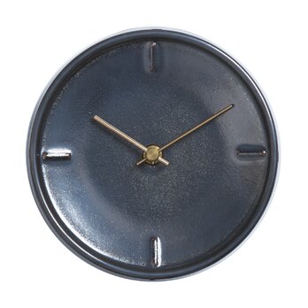 陶器の壁掛け時計　GLAZED CLOCK 　メタル釉の画像