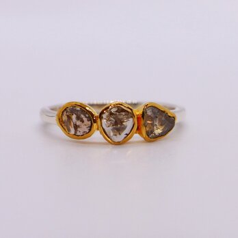 天然石＊ブラウンダイアモンド　brown diamond　指輪＊15号　SVの画像