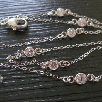 キュービックジルコニアのkiss kissネックレス　 sterling silverの画像